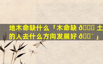 地木命缺什么「木命缺 🐝 土的人去什么方向发展好 🐴 」